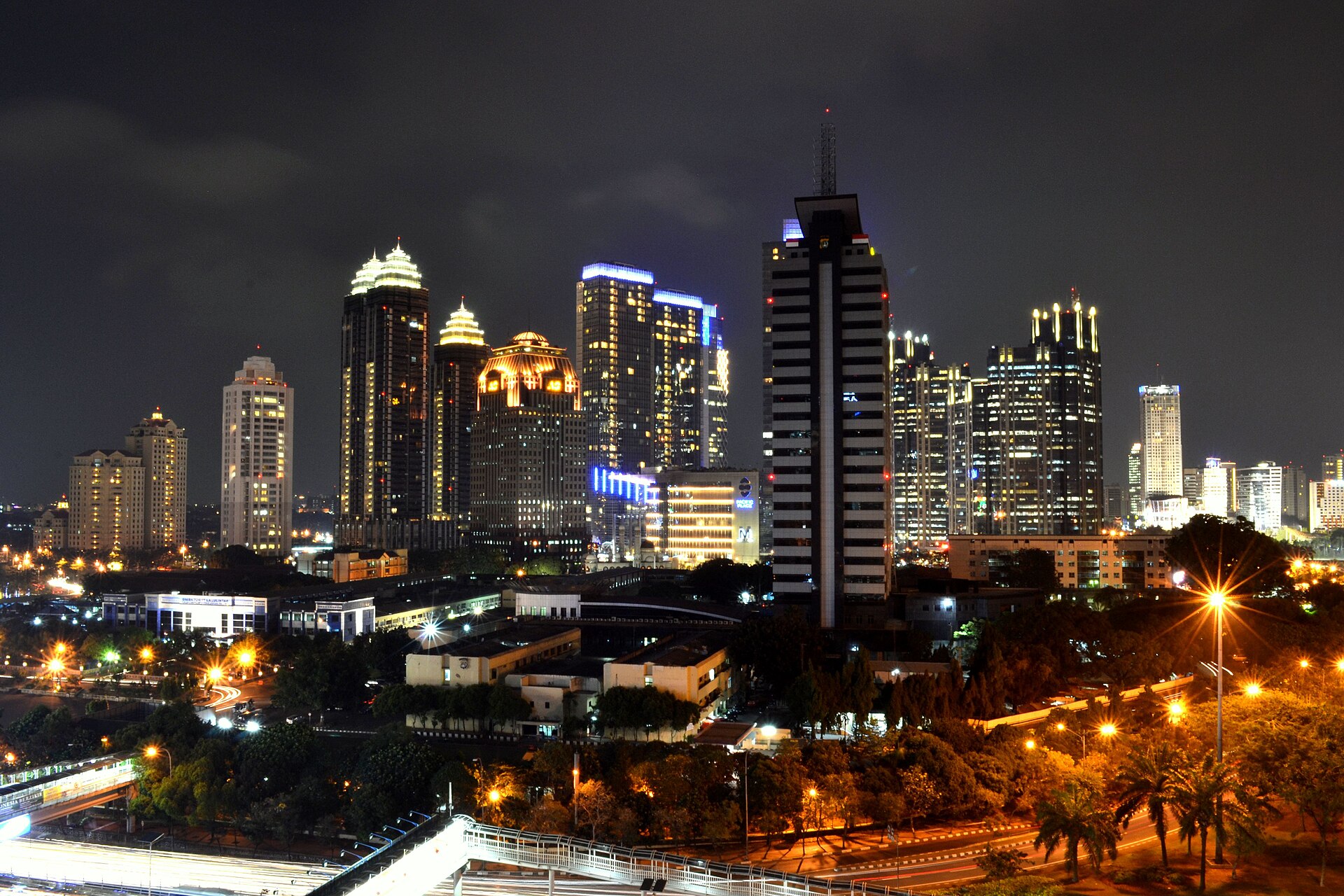 Jakarta skyline at night